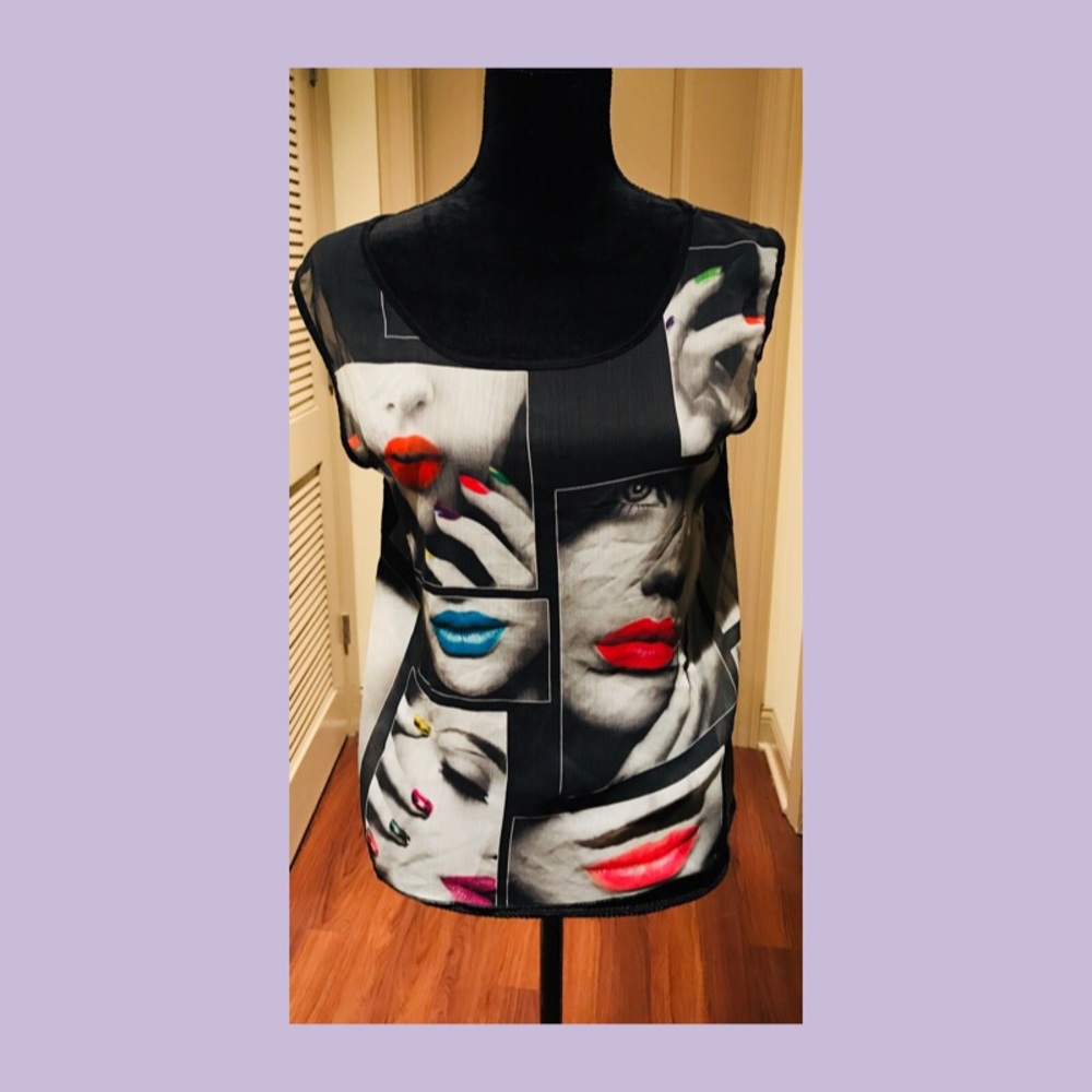 Print sleeveless Blouse